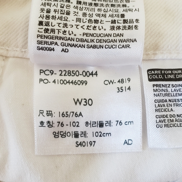 Levi's 721 Jeans Women's Size 30 High-rise Skinny Ankle Distressed White Denim - Picture 4 of 15